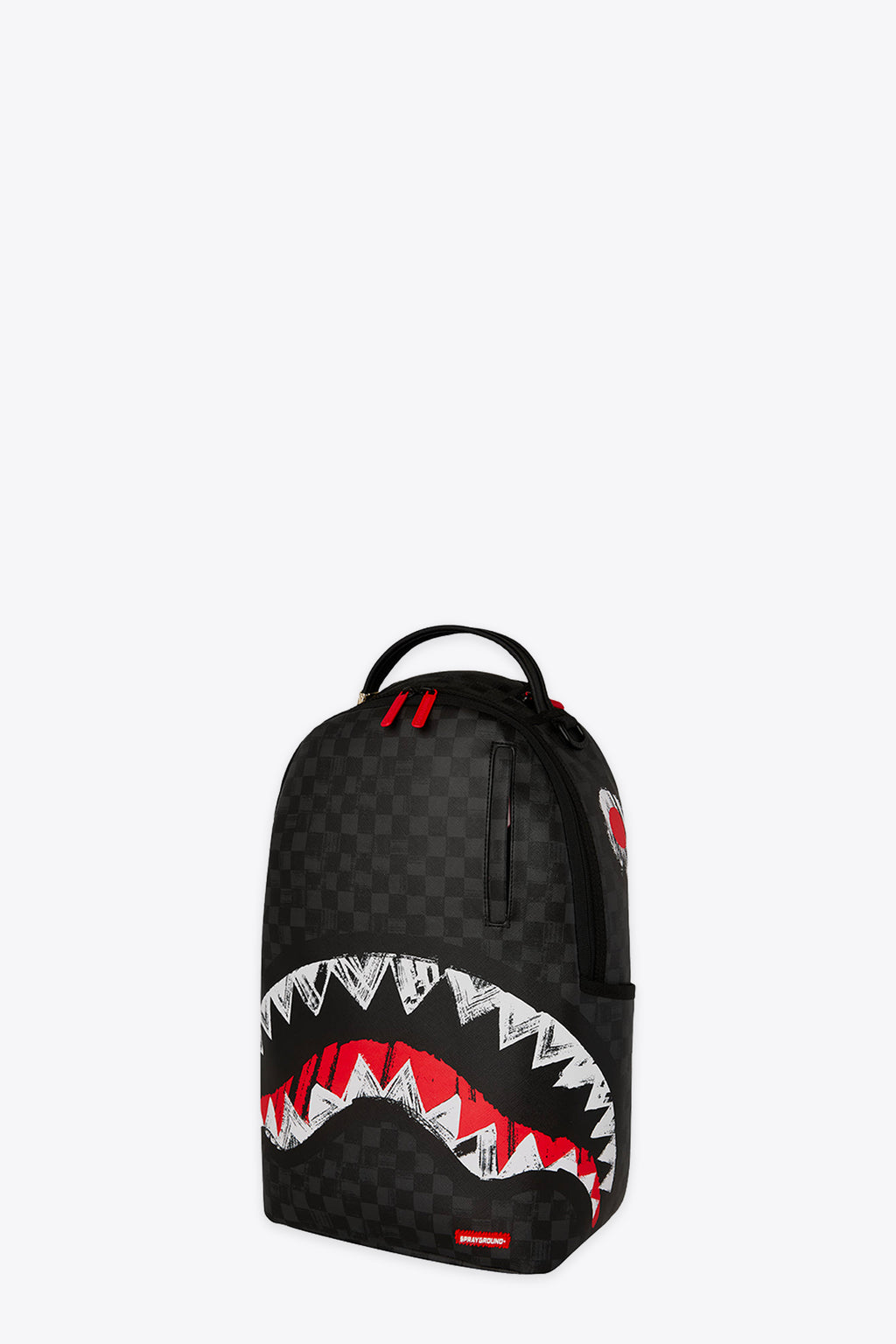alt-image__Zaino-in-pvc-a-scacchi-nero-con-bocca-shark---Scribble-Shark-Backpack