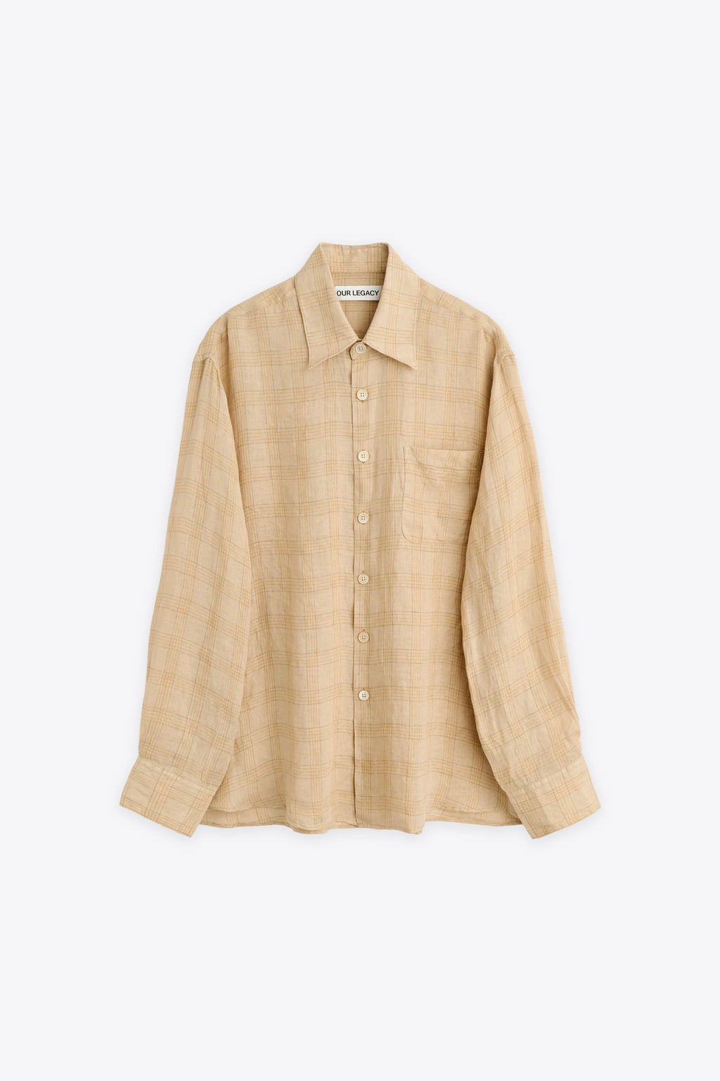 alt-image__Camicia-in-lino-beige-a-quadri-con-maniche-lunghe---Above-Shirt