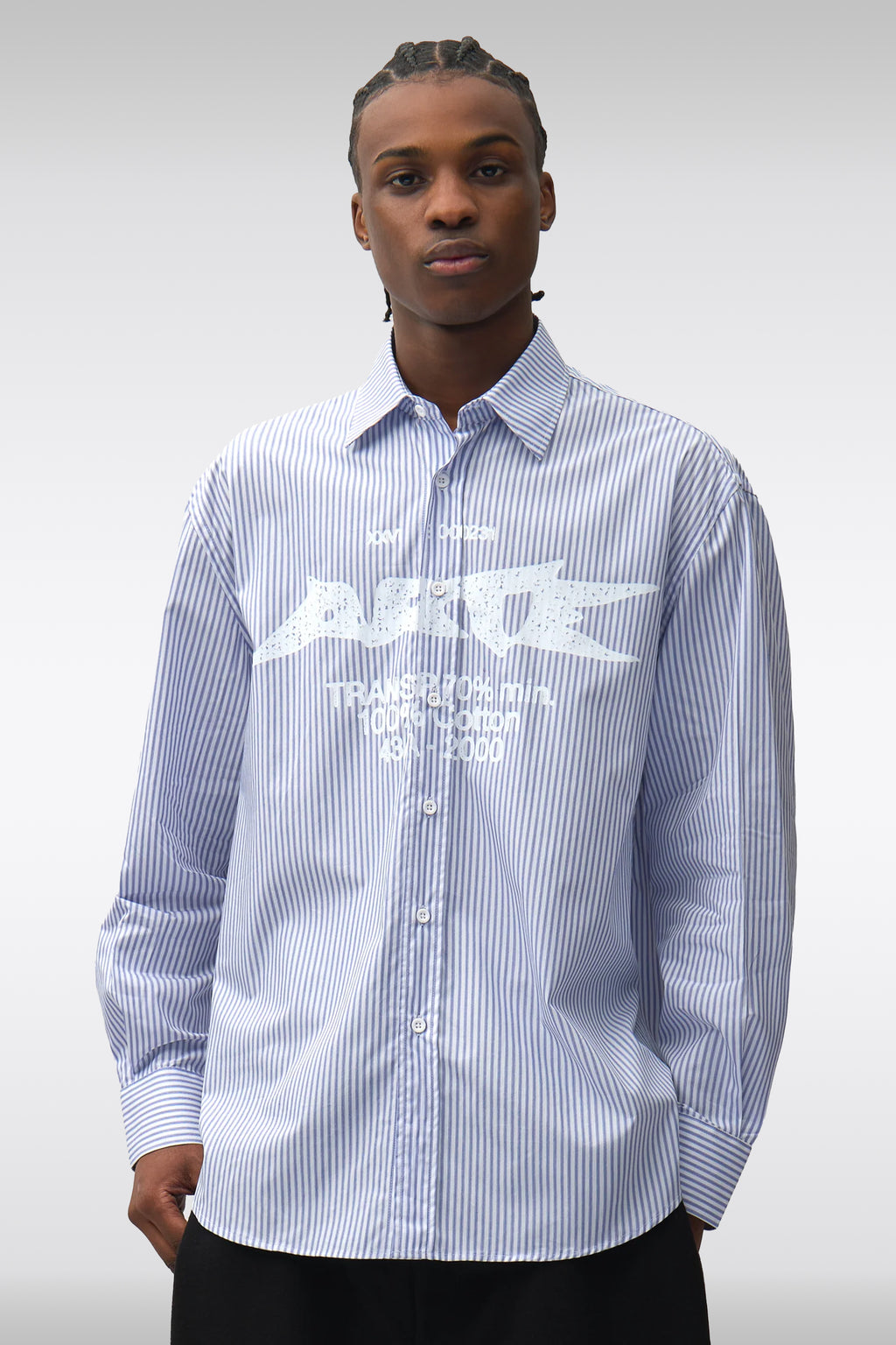 alt-image__White-and-light-blue-striped-shirt-with-front-graphic-logo-print---Composition-Gallery-Shirt