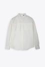 White cotton long sleeves shirt with korean collar - Mattia Beijing Ae Shirt  