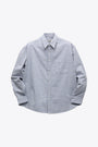 CUTOFF CHECKERED SHIRT-Blu 