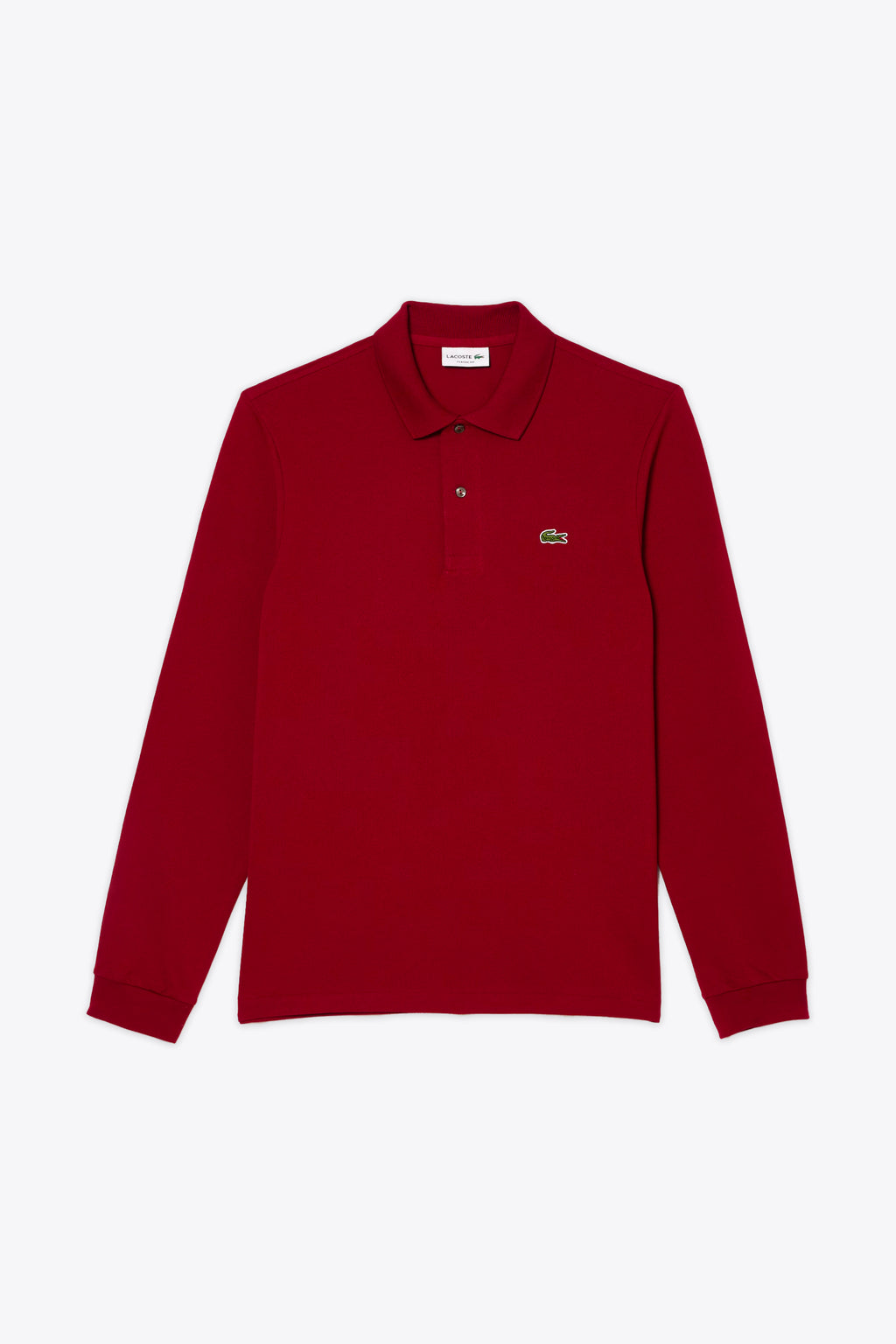 alt-image__Burgundy-piquè-cotton-polo-shirt-with-long-sleeves