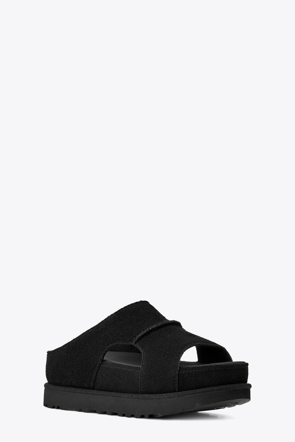 alt-image__Ciabatta-in-suede-nera-con-suola-platform---Goldenstar-Hi-Cutout-Slide