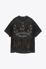 Vintage black cotton t-shirt with front graphic print - Thoroughbred T-shirt 