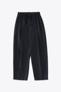 Pantalone ampio in fresco lana blu navy con elastico in vita - Noam 
