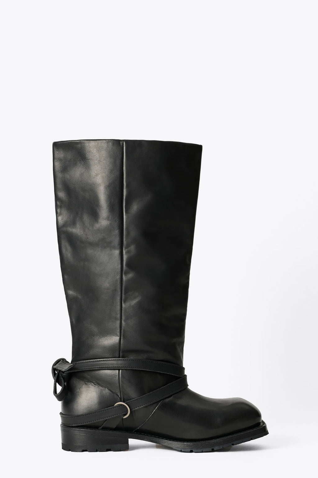 alt-image__Stivali-biker-neri-in-pelle-con-punta-squadrata-e-cinturino-alla-caviglia---High-Engine-Boot