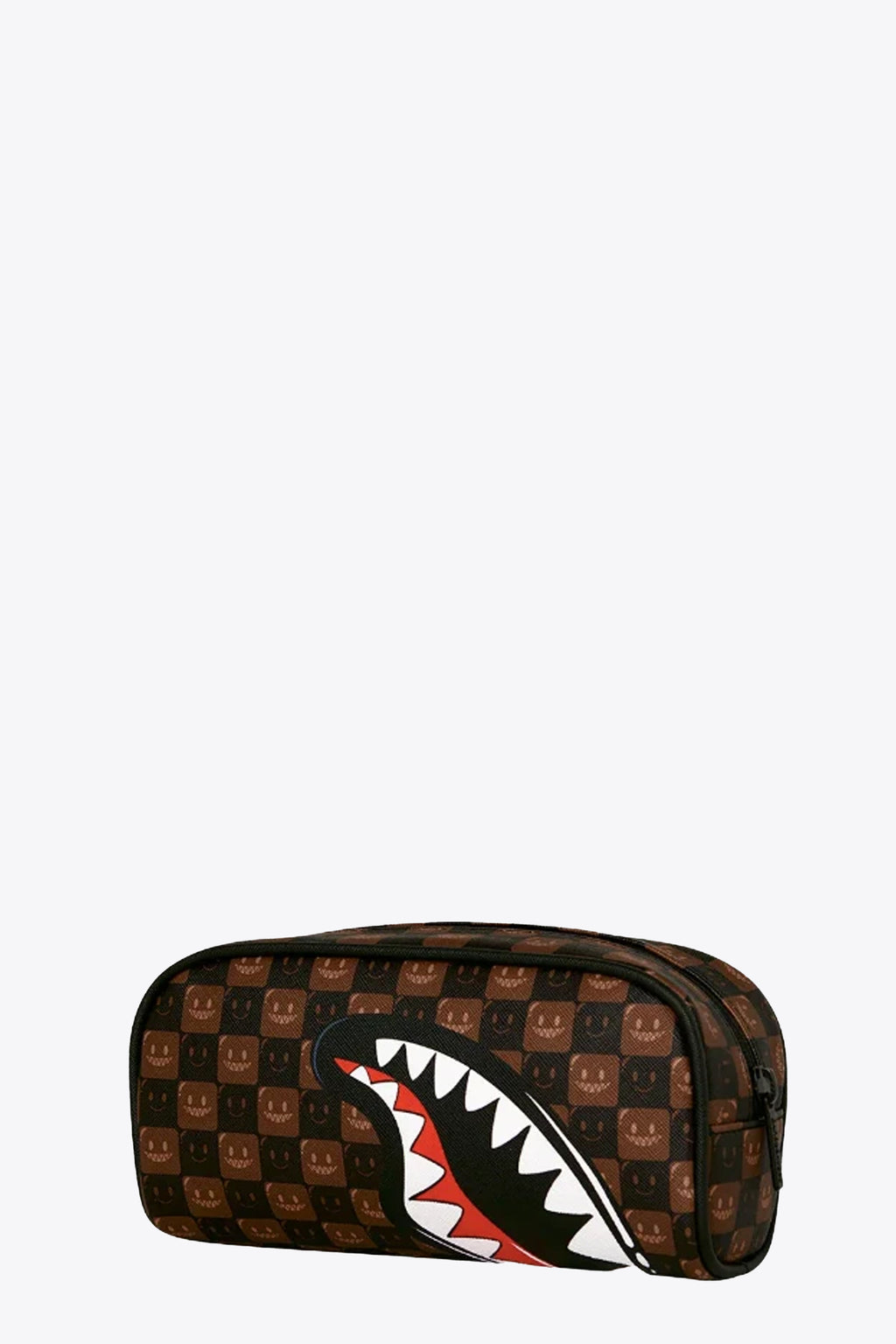 alt-image__Astuccio-in-pvc-marrone-a-scacchi-con-smiles-e-bocca-shark---Shark-in-Paris-WTF-Bubbly-Brown-Check-Pouch