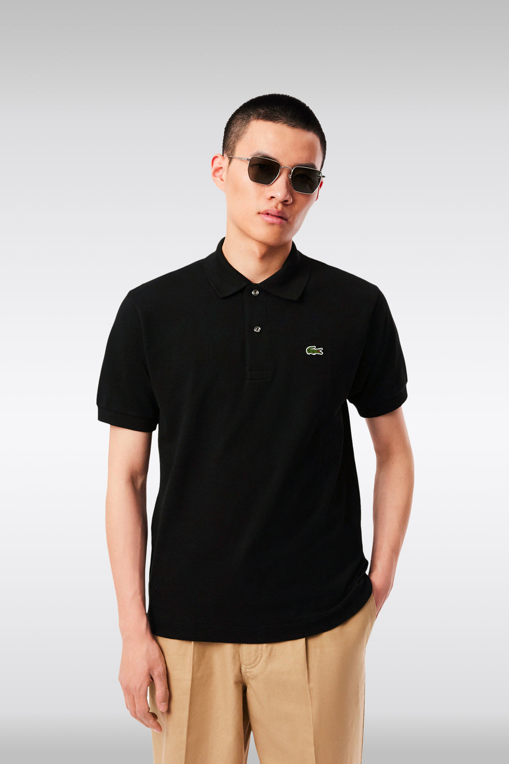 alt-image__Polo-nera-in-cotone-piquè-regular-fit