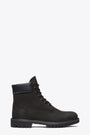 Black waterproof suede ankle boot - Premium 6 Inch Lace Up 