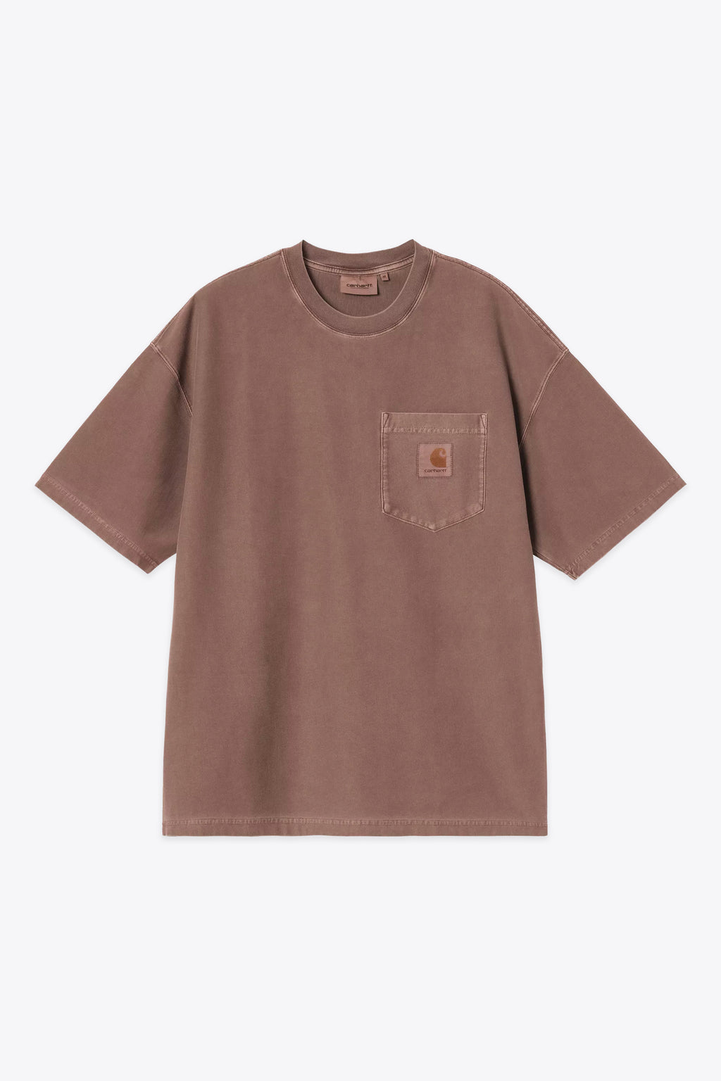 alt-image__T-shirt-marrone-in-cotone-tinto-in-capo-con-tasca-e-logo-al-petto---S/S-Loose-Pocket-T-Shirt