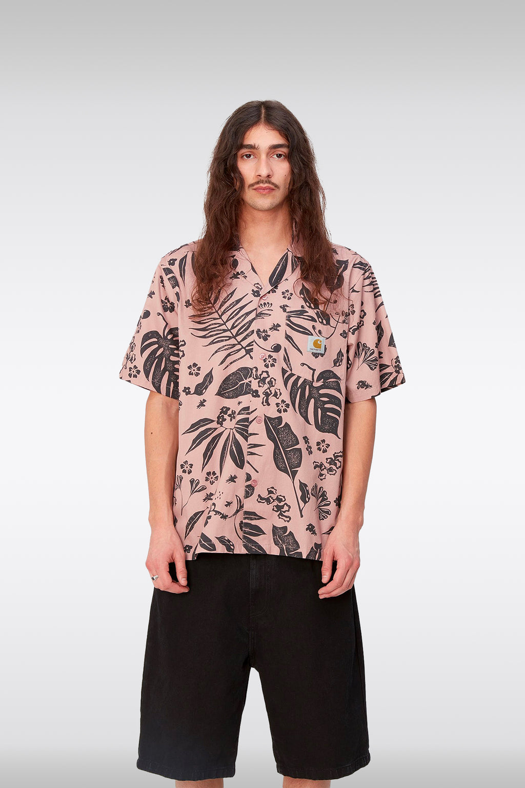 alt-image__Pink-cotton-shirt-with-floral-print---S/S-Woodblock-Shirt