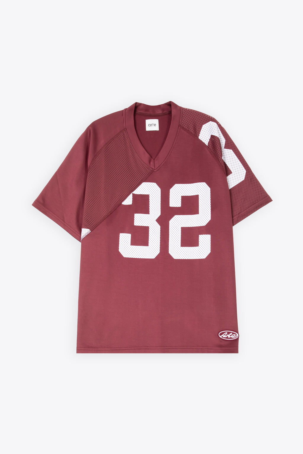 alt-image__T-shirt-in-acetato-e-mesh-bordeaux-con-design-a-pannelli---32-Jersey