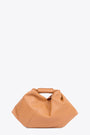 Borsa drappeggiata  Japanese color cammello in pelle martellata 