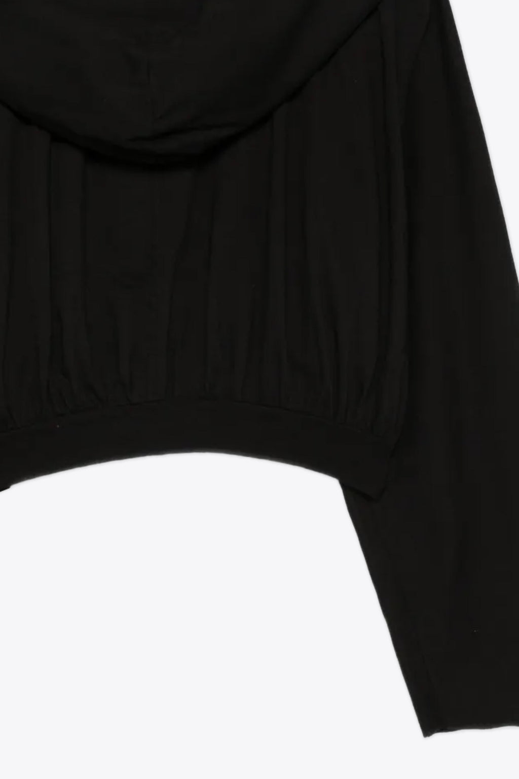 alt-image__Crop-top-nero-in-cotone-con-maniche-lunghe-e-cappuccio---Cropped-Hooded-Top