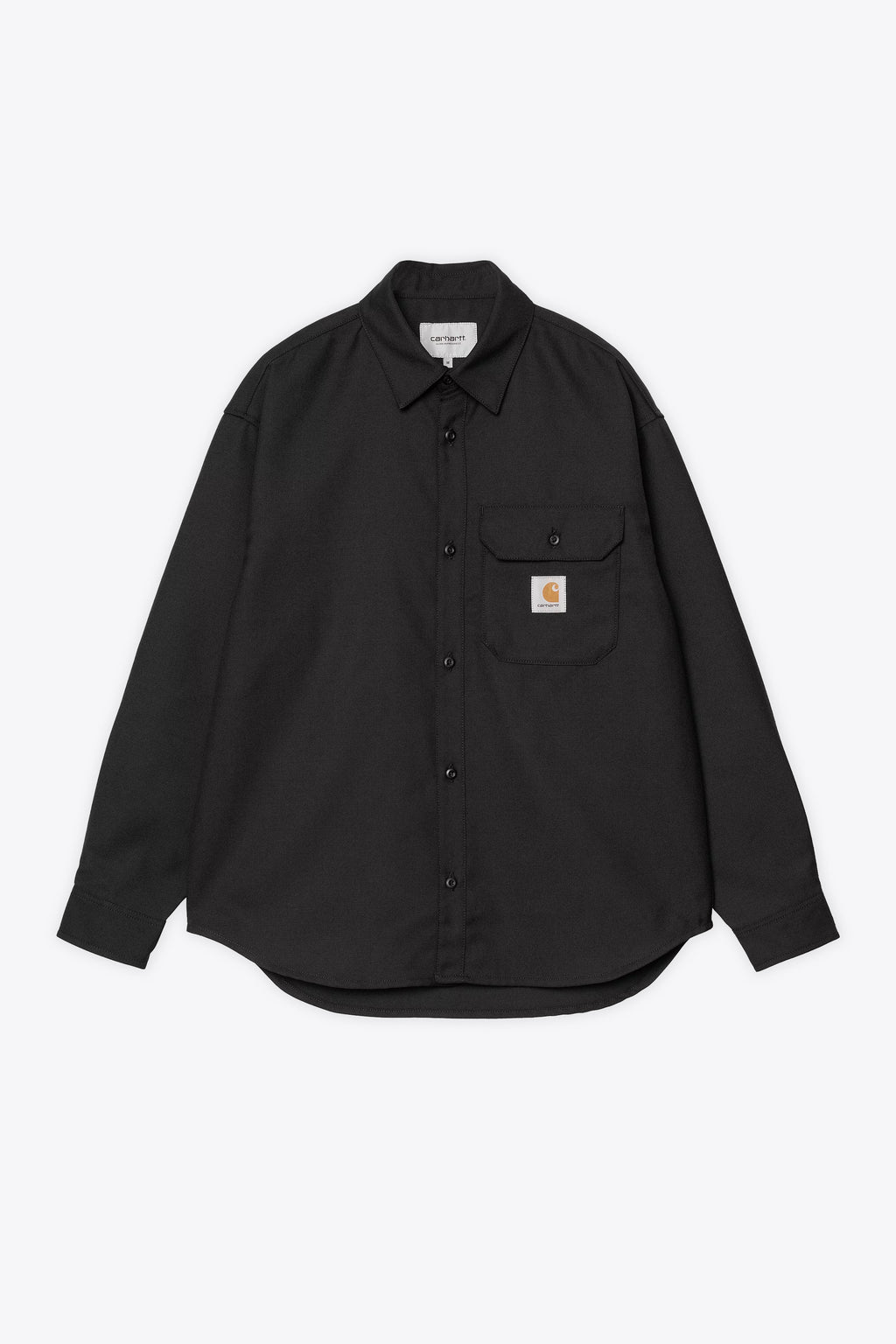 alt-image__Camicia-loose-fit-nera-in-twill-con-maniche-lunghe---L/S-Ray-Shirt