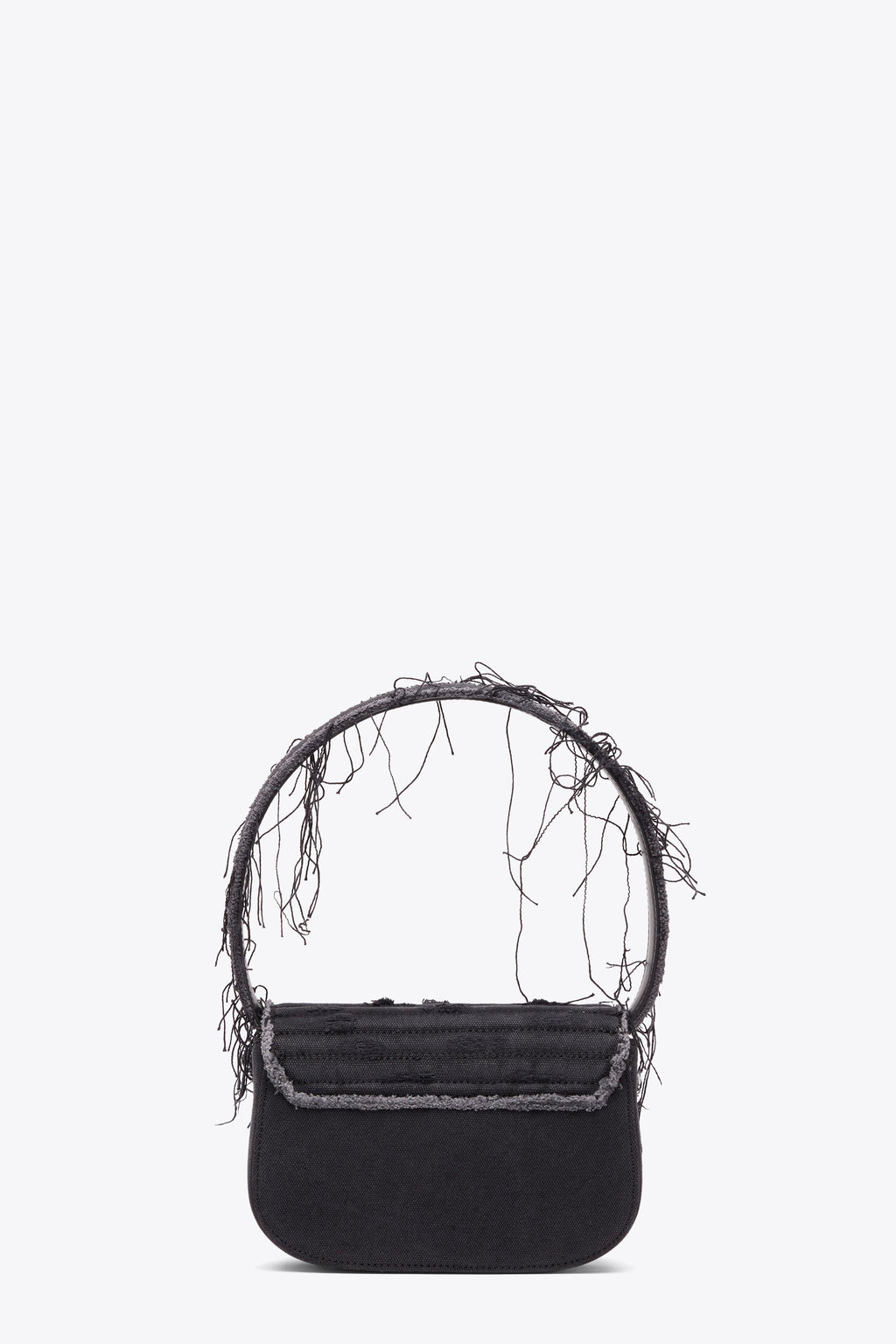 alt-image__Borsa-in-denim-nero-sfrangiato-con-logo-in-strass---1-DR-Shoulder-Bag