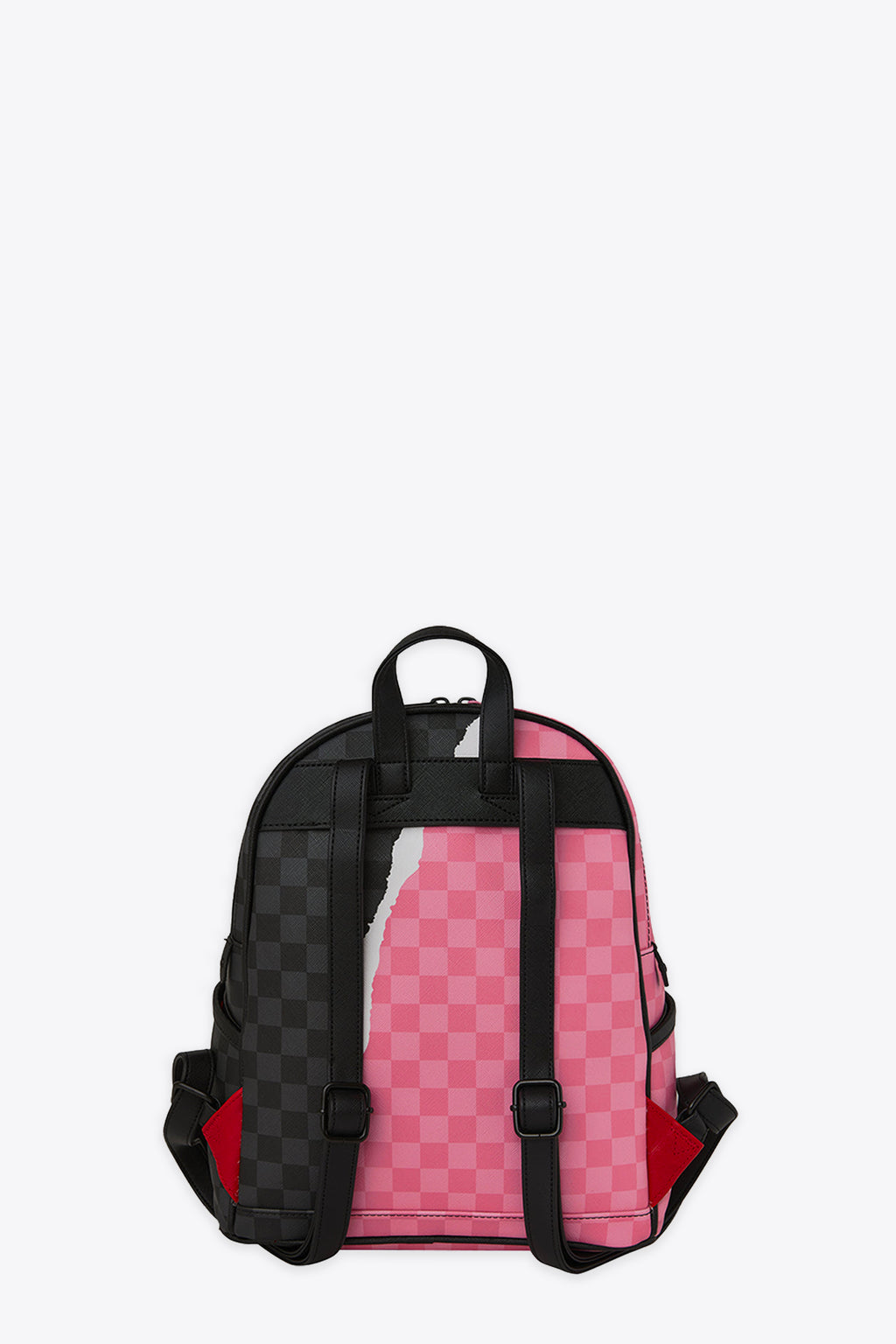 alt-image__Zaino-piccolo-in-pvc-a-scacchi-nero-e-rosa-con-bocca-shark---Pink-And-Black-Tear-Sip-Savage-Backpack