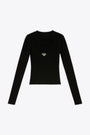 Black ribbed sweater with cut-out detail - M Olina 