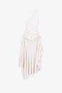 ONE SHOULDER ASYMMETRIC DRESS-Panna 