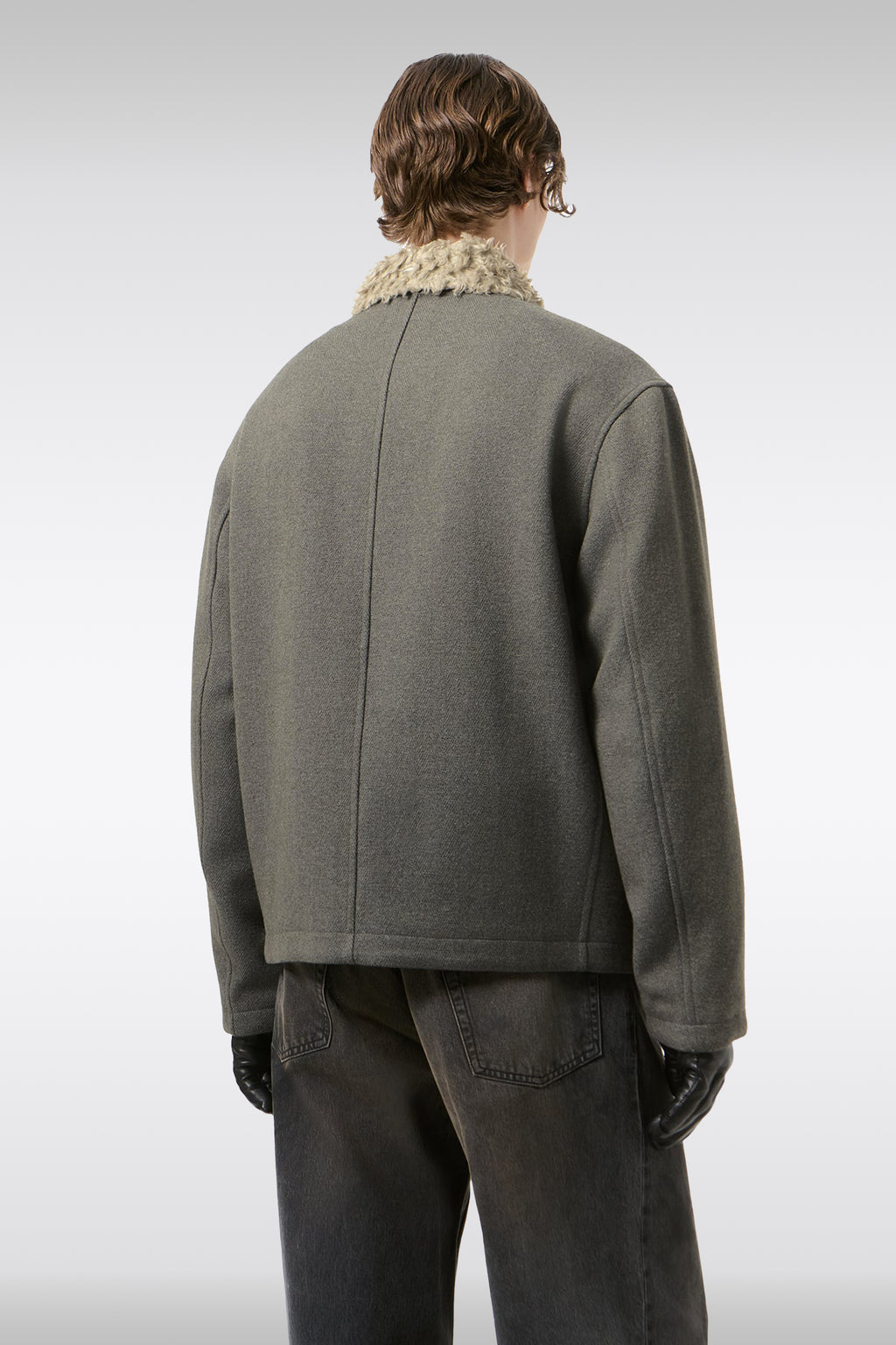 alt-image__Green/grey-fishbone-wool-blend-jacket-with-faux-fur-collar---Evolved-Jacket-