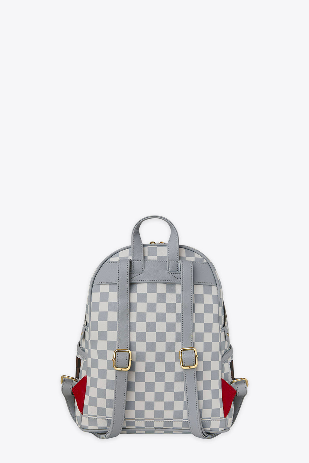 alt-image__Zaino-piccolo-in-pvc-a-scacchi-marrone-e-nero-con-bocca-shark---Cream-Brown-Tear-Check-Savage-Backpack