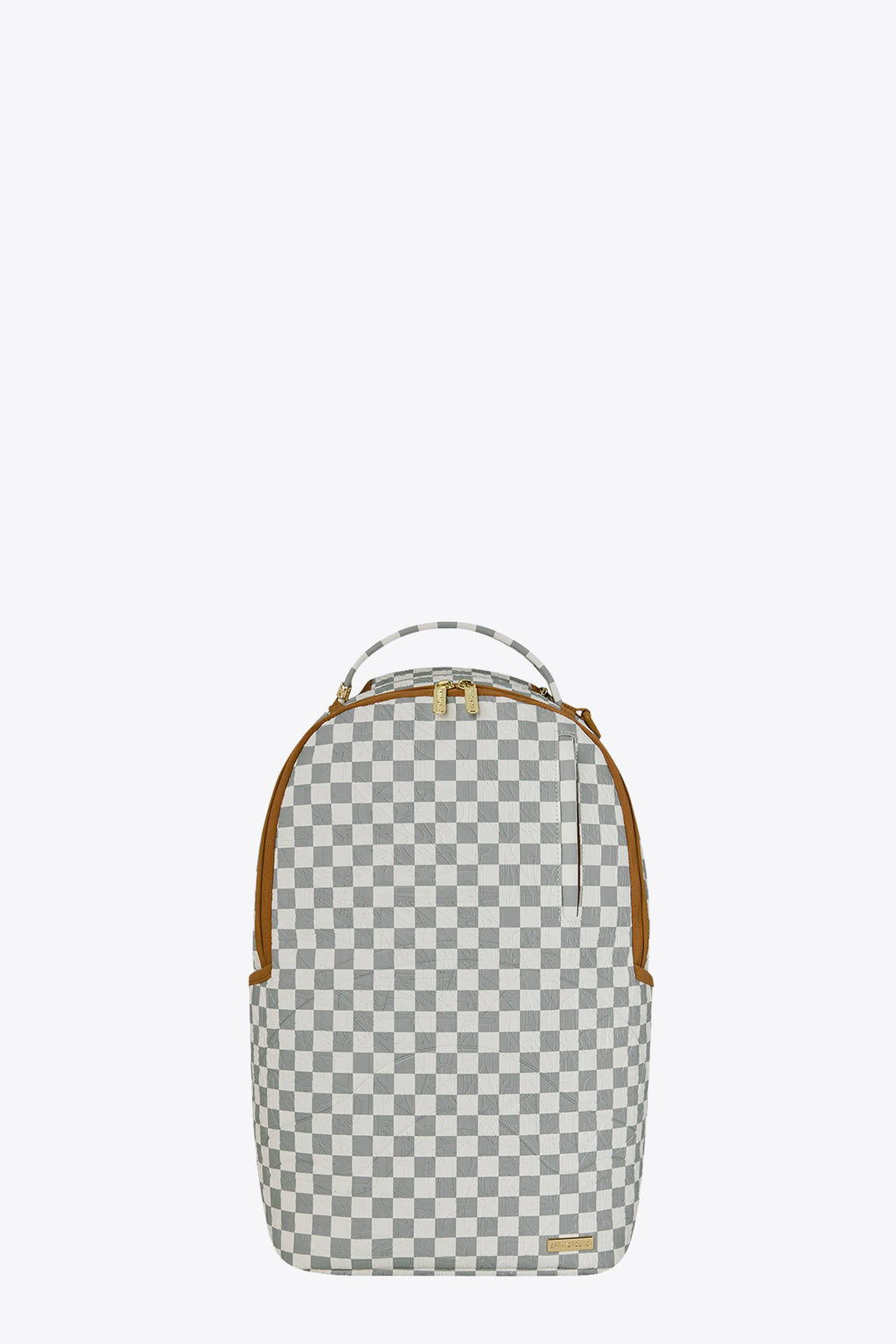 alt-image__Zaino-in-pvc-a-scacchi-panna-e-grigio-con-lavorazione-a-rilievo---Graff-Embossed-Cream-Check-Backpack