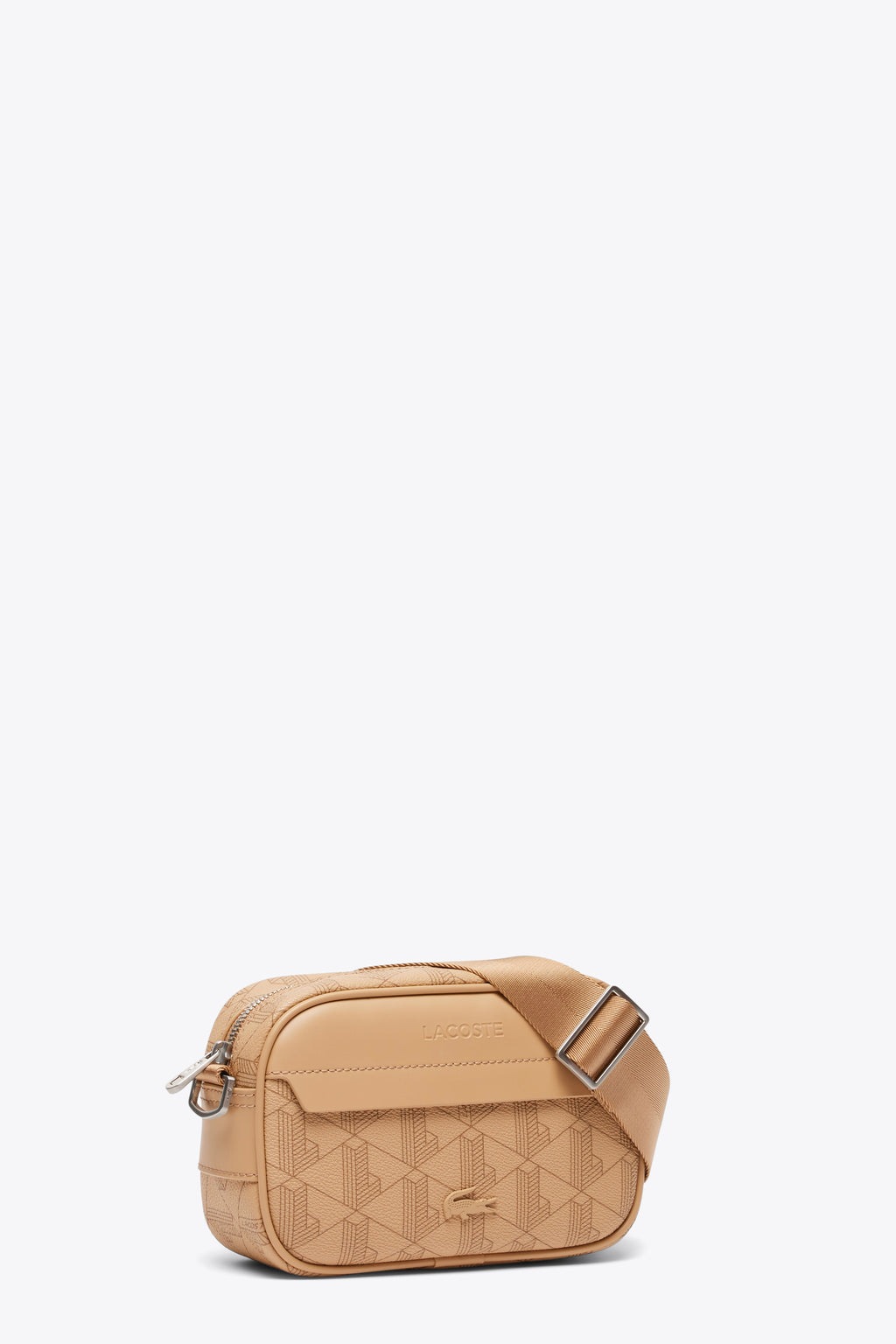 alt-image__Borsa-piccola-in-ecopelle-beige-con-stampa-monogram-e-tracolla-rimovibile