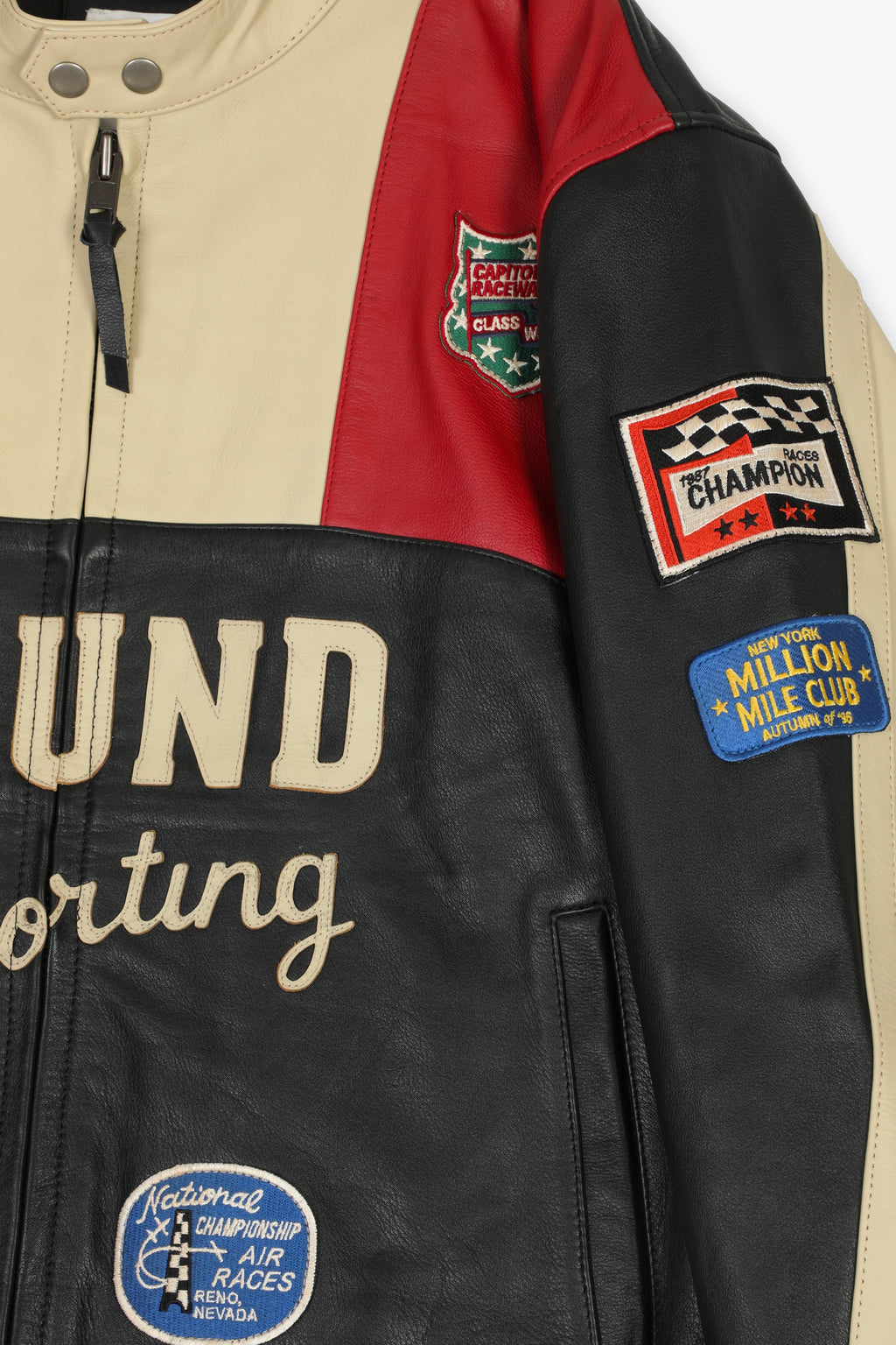 alt-image__LEATHER-RACER-JACKET-Nero/rosso/panna