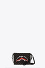 Pochette nera in pvc a scacchi con bocca shark - Dripping Sharsk in Paris Crossover Clutch 