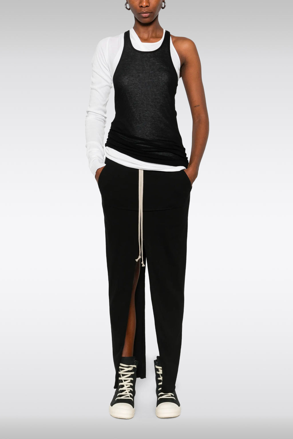 alt-image__GONNA--PULL-ON-SLICED-PILLAR-SKIRT--Nero