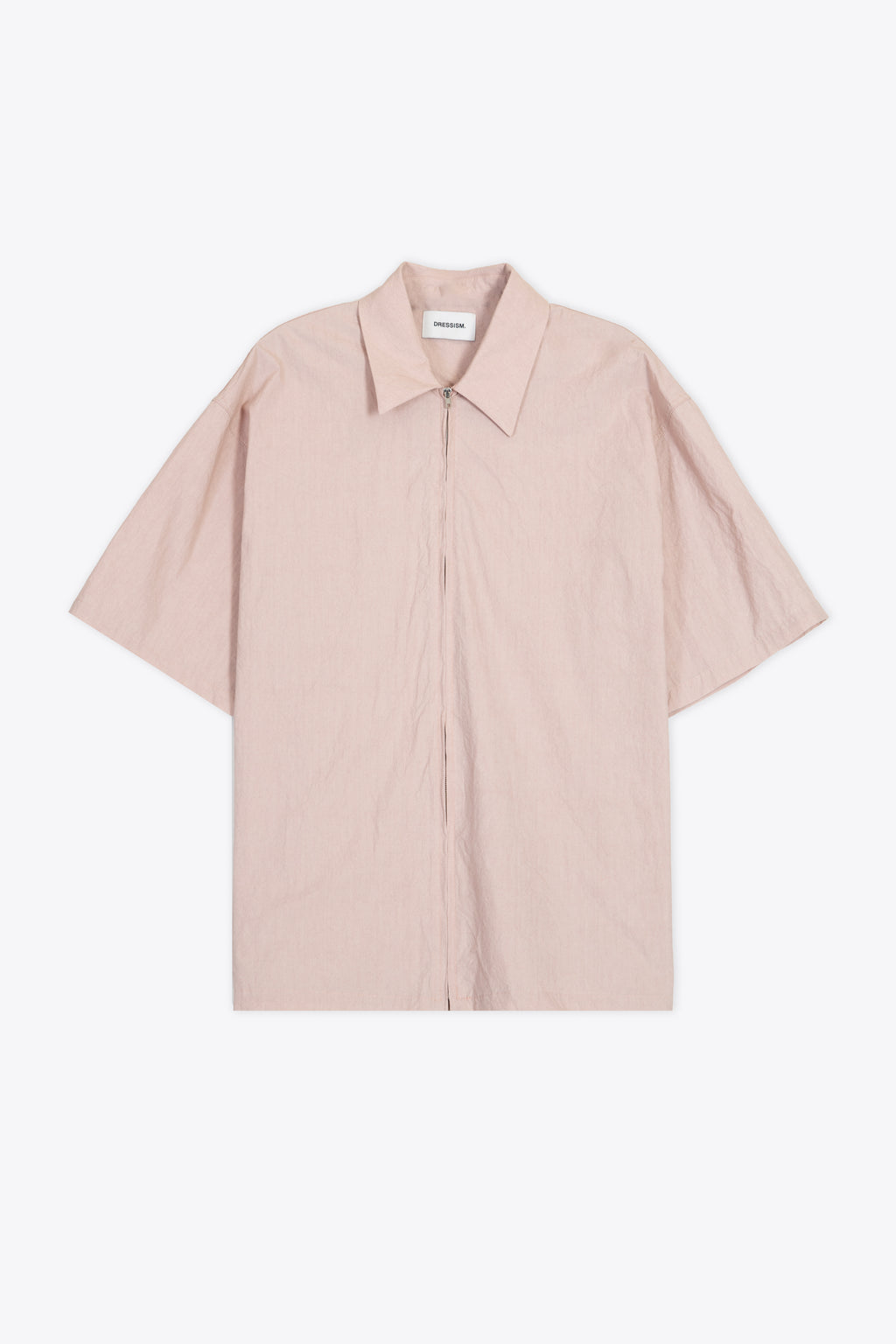 alt-image__Camicia-in-popeline-rosa-con-zip-e-maniche-corte