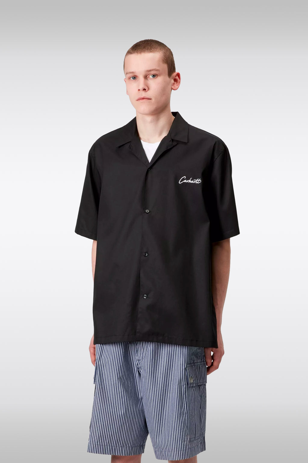 alt-image__Camicia-in-lyocell-nera-con-logo-italico-ricamato-al-petto---
S/S-Delray-Shirt