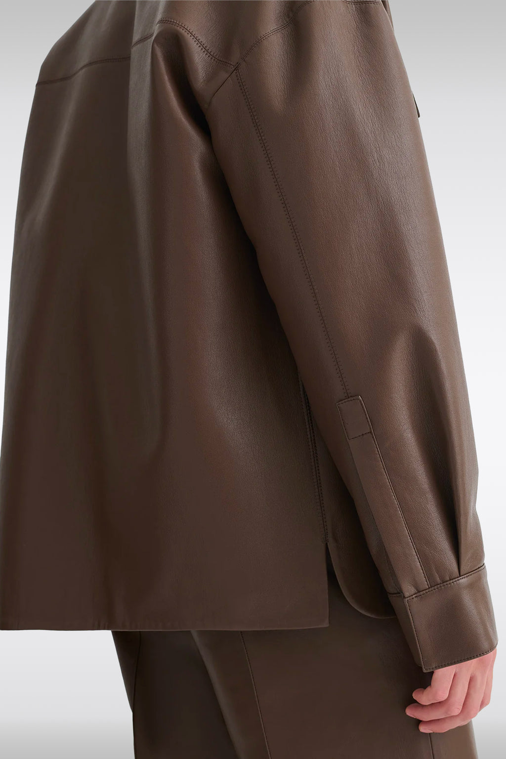alt-image__Mocha-brown-faux-leather-overshirt---Chasin