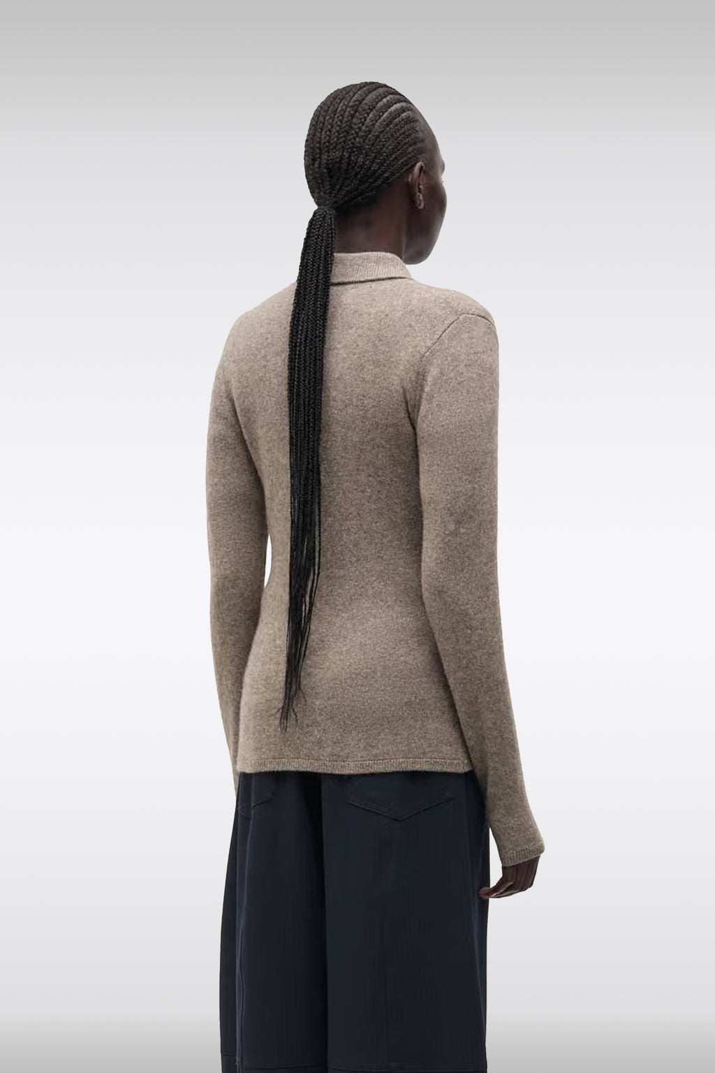 alt-image__Cardigan-in-lana-di-Yak-beige-melange-con-zip---Sanelo-Zip-Cardigan