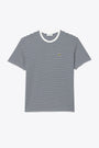 Navy blue/white striped t-shirt with logo patch 