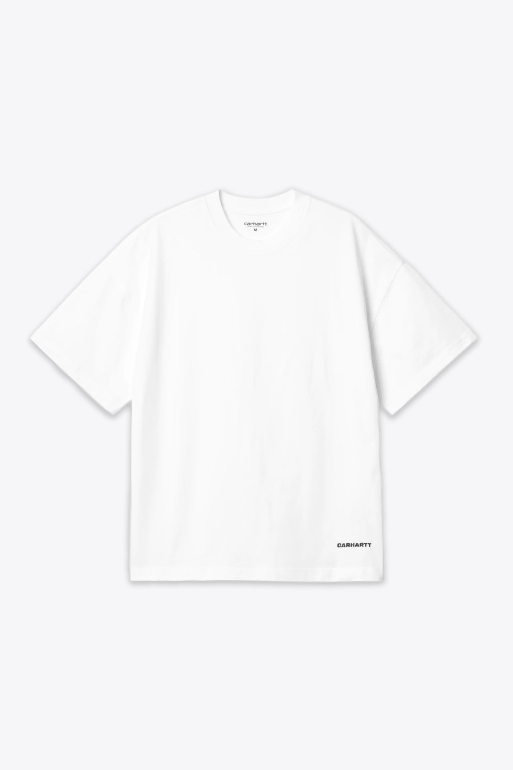 alt-image__T-shirt-bianca-boxy-fit-in-cotone-con-logo-ricamato---S/S-Link-Script-T-Shirt