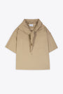 T-shirt beige in popeline di cotone con bandana - Bronx Tee 