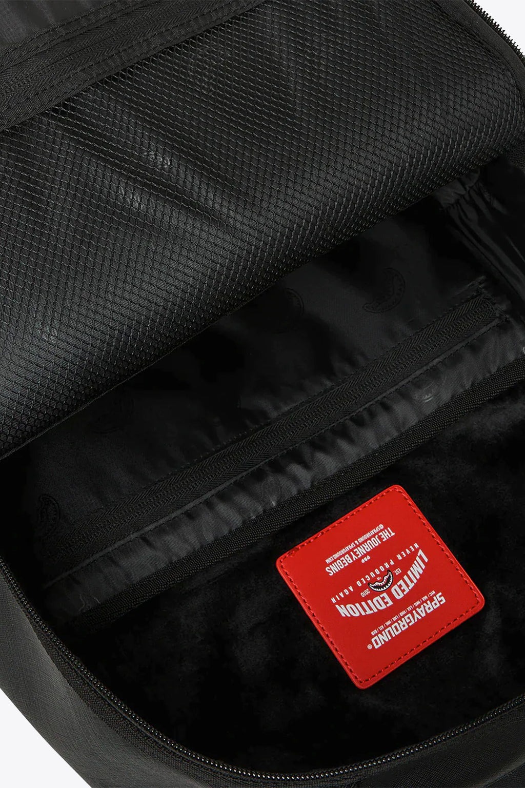 alt-image__Black-pvc-backpack-with-gold-tooth-detail---Blacked-Out-Embossed-Gold-Tooth-Backpack