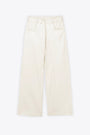 WIDE LEG COTTON TROUSERS-Panna 