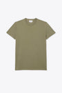 Army green Pima cotton t-shirt with logo embroidery 