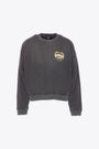 Felpa nera in cotone lavato con stampa grafica al petto e sul retro - Angel Border Sweatshirt 