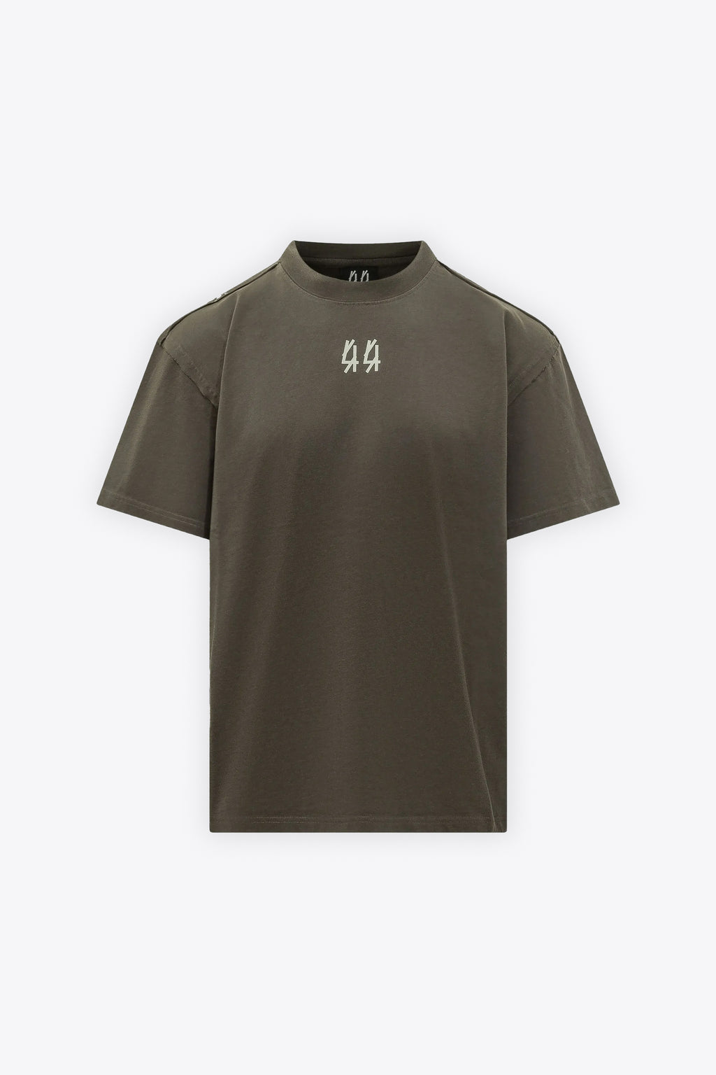 alt-image__T-shirt-in-cotone-verde-militare-con-logo-al-petto-e-sul-retro---Mega-44-Tee