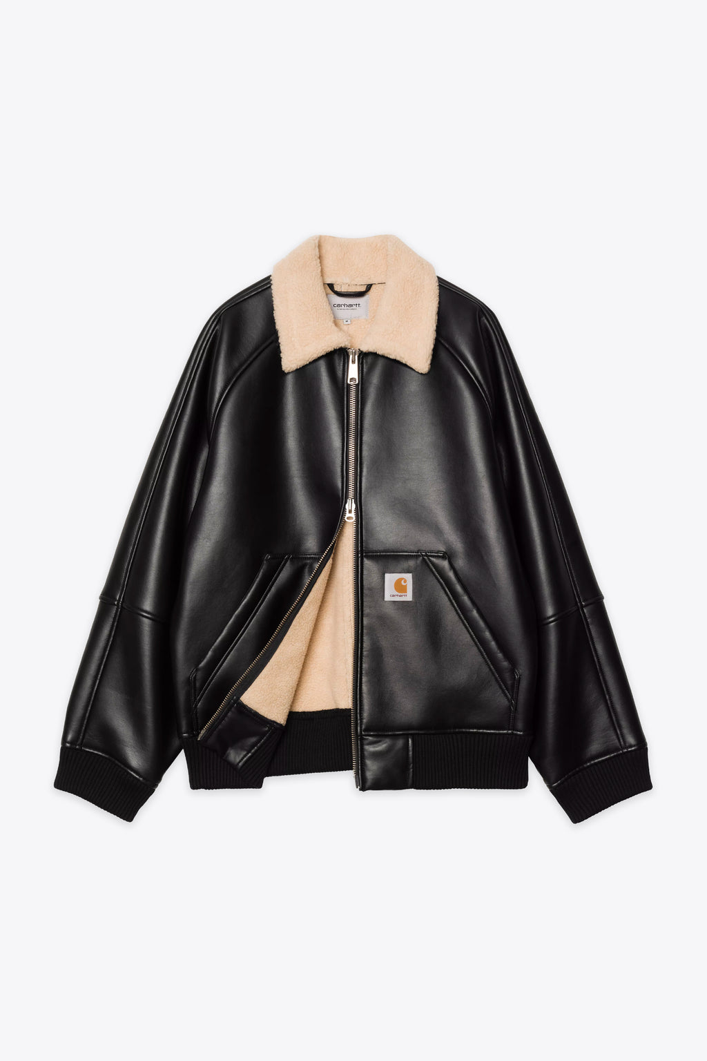 alt-image__Black-faux-shearling-bomber-jacket-with-fur-collar---Shepton-Jacket