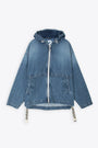 Light blue denim hooded jacket - Windbreaker Denim  