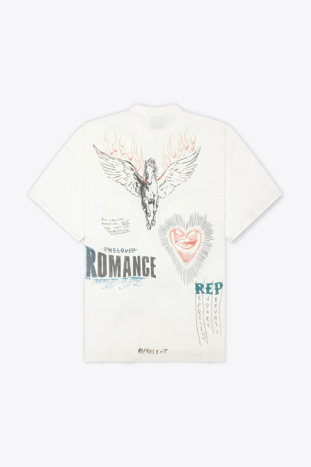alt-image__T-shirt-in-cotone-panna-con-grafiche-all-over-mutlicolor---Heavier-Than-The-Heavens-T-shirt