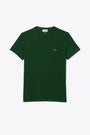 T-shirt in cotone Pima verde scuro con logo al petto 