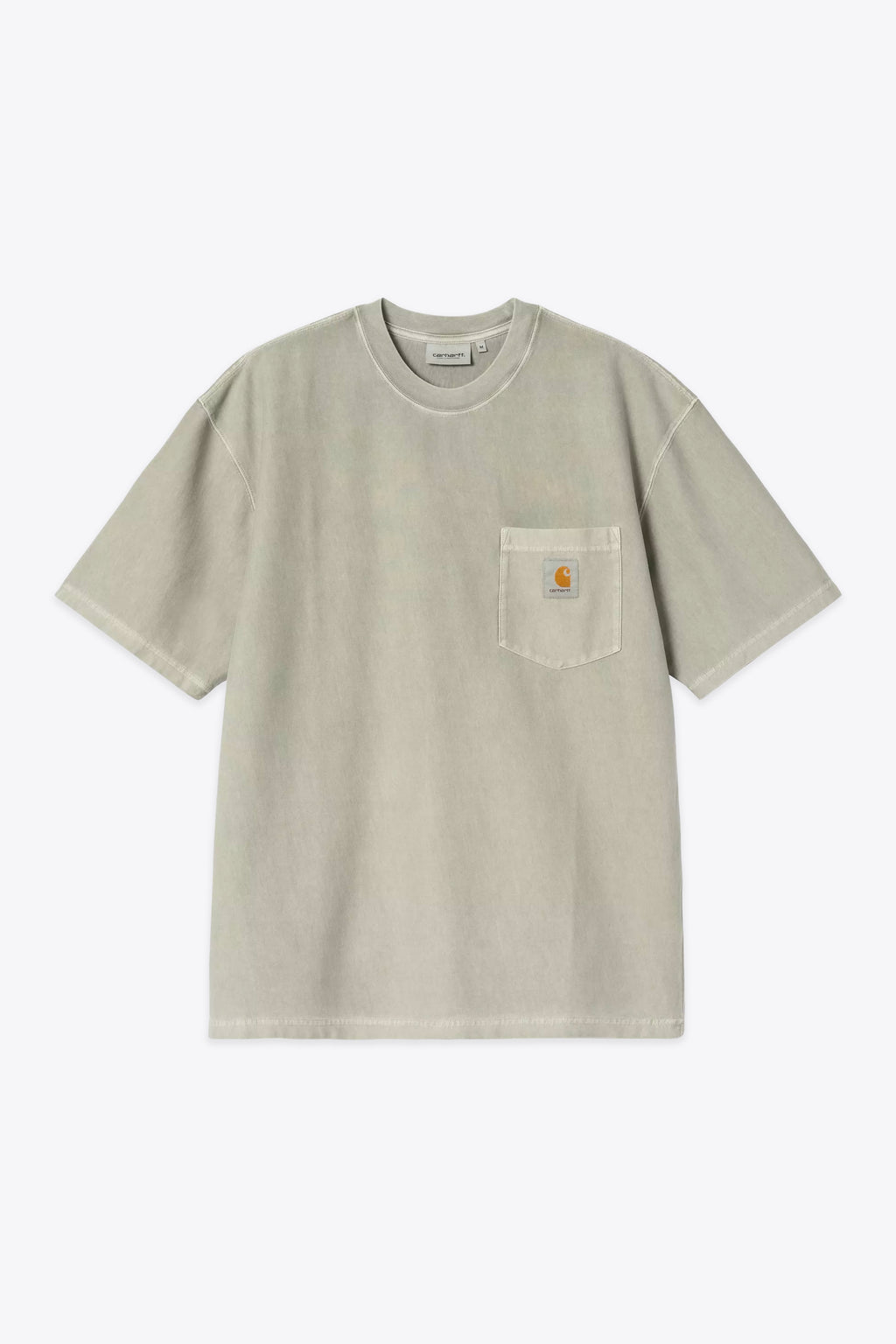alt-image__Sage-green-cotton-garment-dyed-t-shirt-with-chest-pocket-and-logo---S/S-Loose-Pocket-T-Shirt