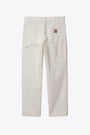 Off white cotton drill worker pant - Single Knee Pant  