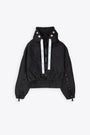 Black nylon hooded windproof jacket - New Khris Crop Windbreaker 