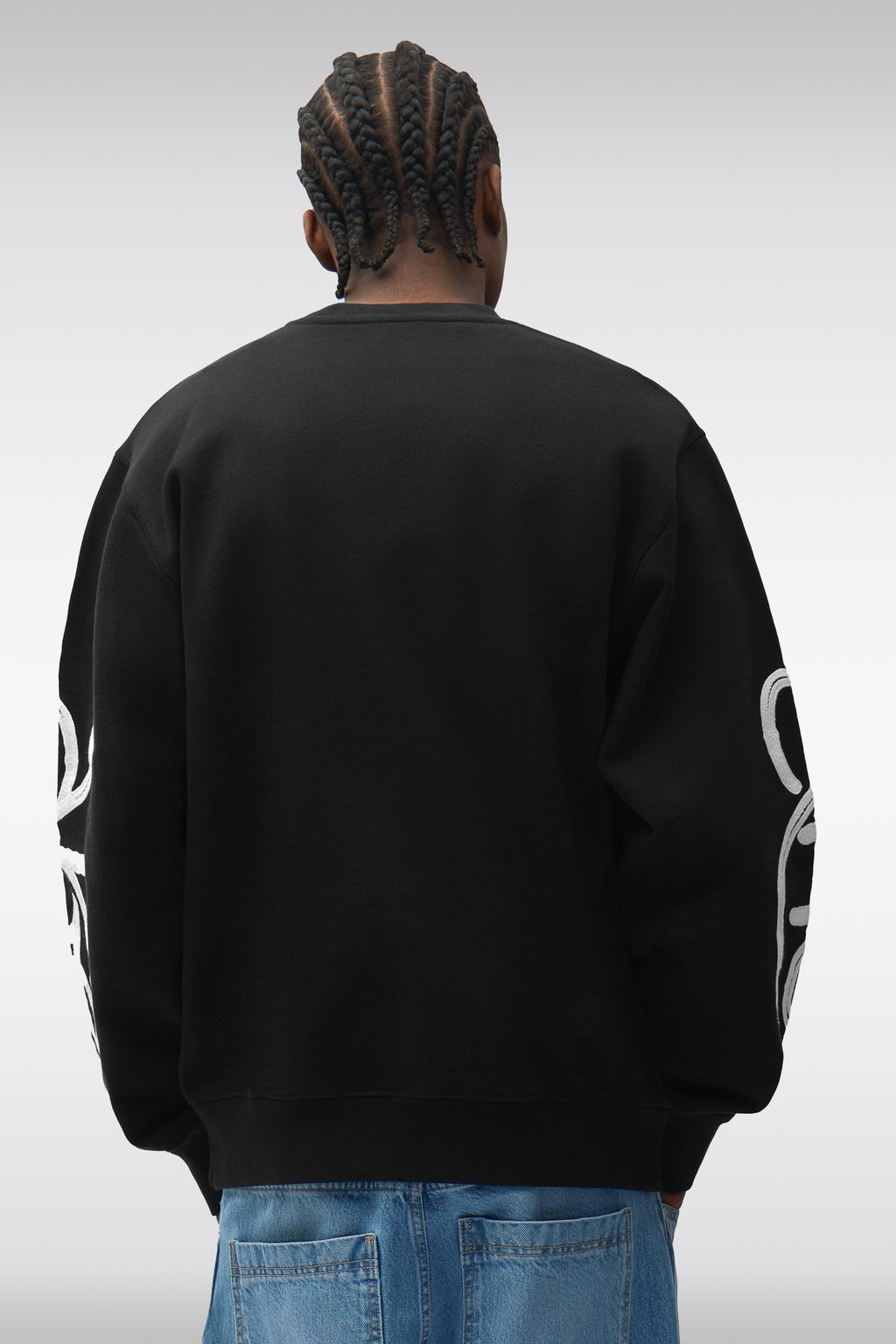 alt-image__Black-cotton-sweatshirt-with-sleeves-logo-embroidery---Swirl-Crewneck